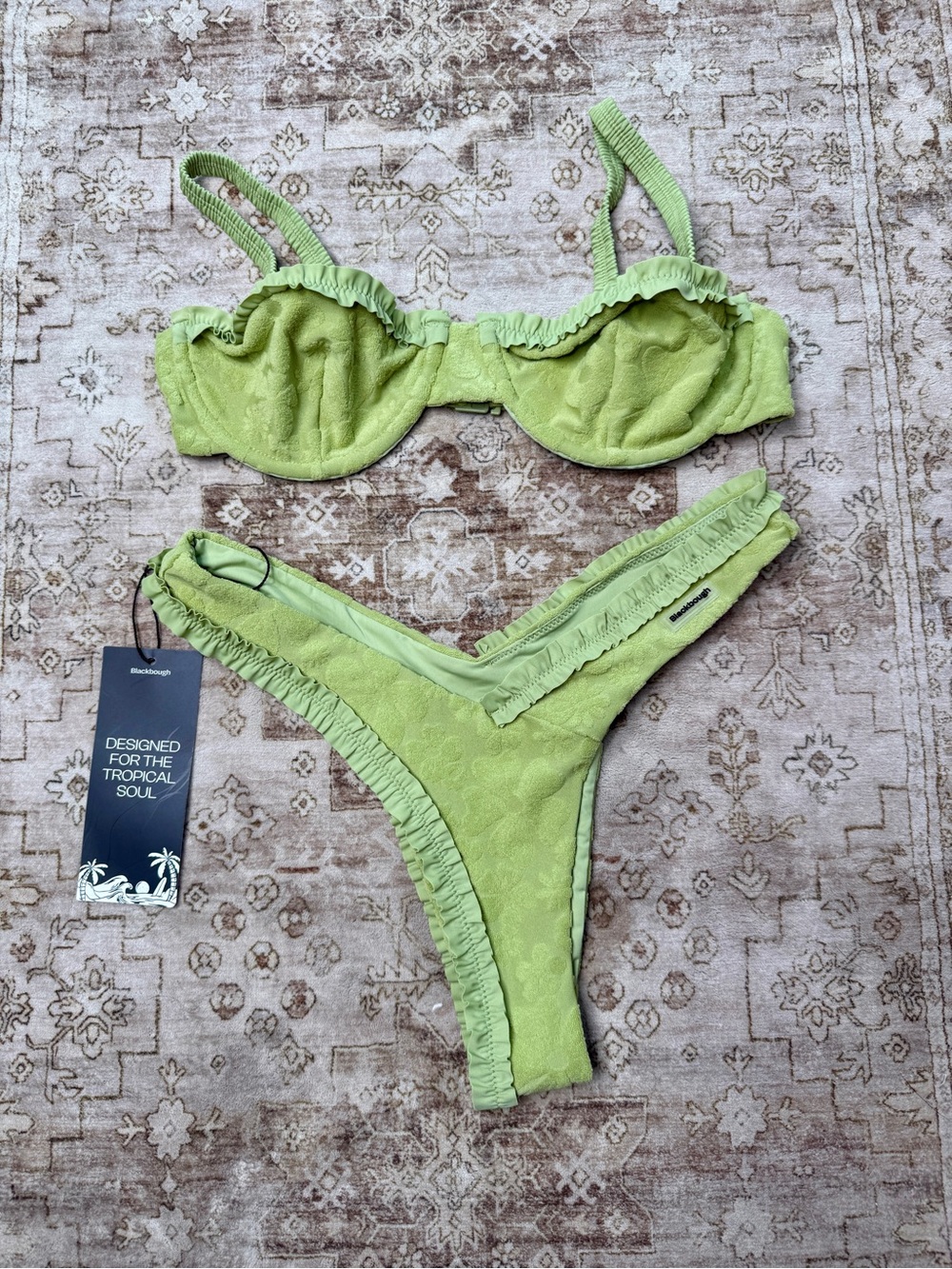 Blackbough Textured Green Bikini